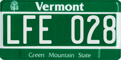 VT license plate LFE028