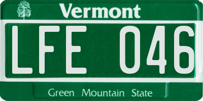 VT license plate LFE046