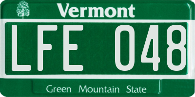 VT license plate LFE048