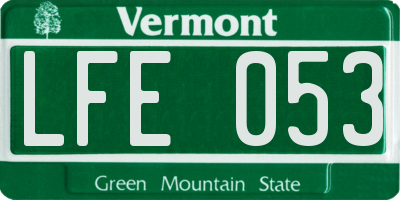 VT license plate LFE053