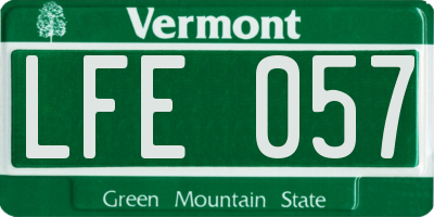 VT license plate LFE057