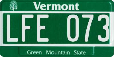 VT license plate LFE073