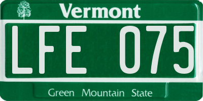 VT license plate LFE075