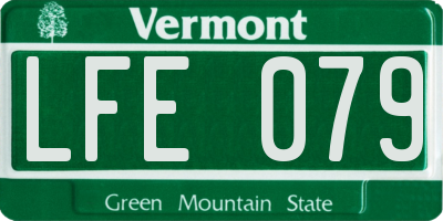 VT license plate LFE079