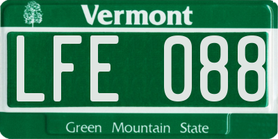 VT license plate LFE088