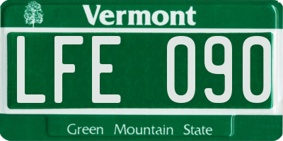 VT license plate LFE090