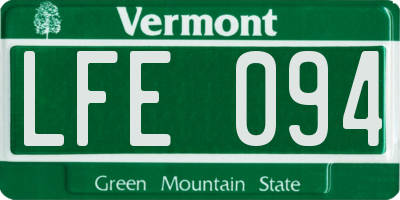 VT license plate LFE094