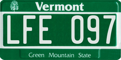 VT license plate LFE097