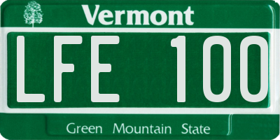 VT license plate LFE100