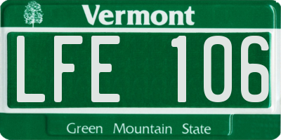 VT license plate LFE106