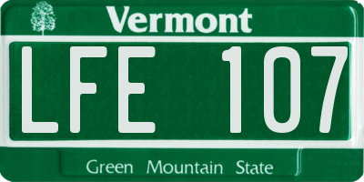 VT license plate LFE107