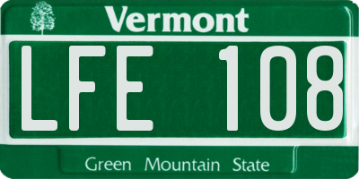 VT license plate LFE108