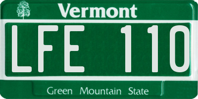 VT license plate LFE110