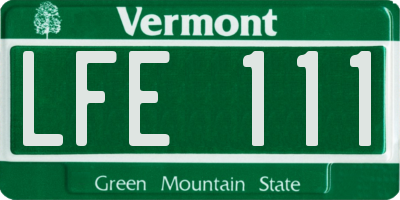 VT license plate LFE111
