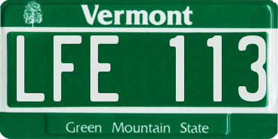 VT license plate LFE113