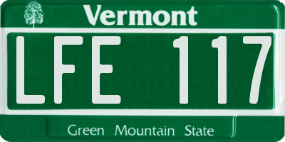VT license plate LFE117