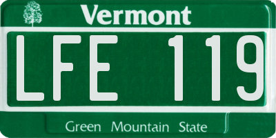 VT license plate LFE119
