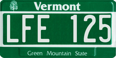 VT license plate LFE125