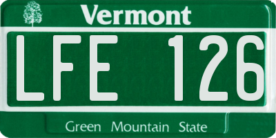 VT license plate LFE126