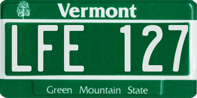 VT license plate LFE127