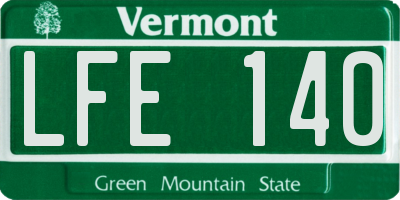 VT license plate LFE140