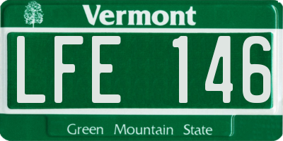 VT license plate LFE146