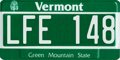 VT license plate LFE148