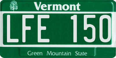 VT license plate LFE150