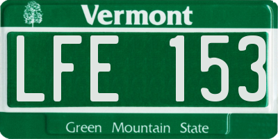VT license plate LFE153