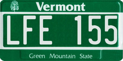 VT license plate LFE155