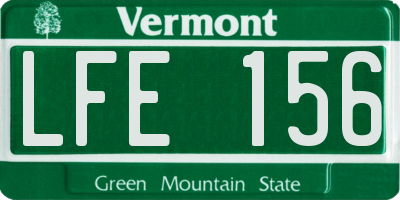 VT license plate LFE156