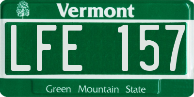 VT license plate LFE157