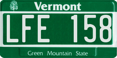 VT license plate LFE158