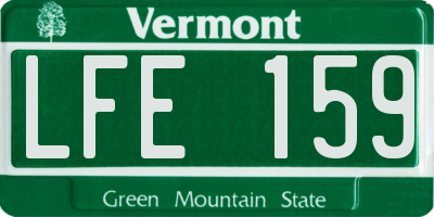 VT license plate LFE159