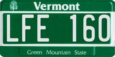 VT license plate LFE160