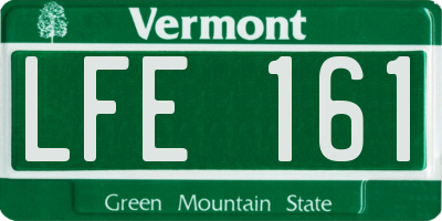VT license plate LFE161