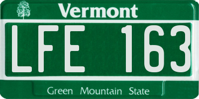 VT license plate LFE163