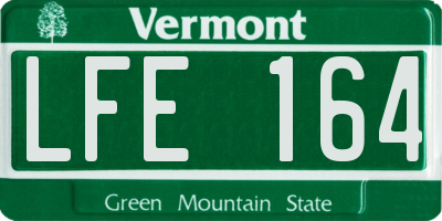 VT license plate LFE164