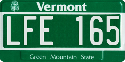 VT license plate LFE165