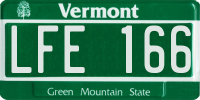 VT license plate LFE166