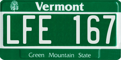 VT license plate LFE167