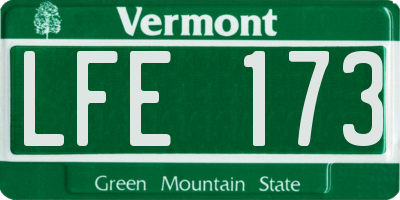 VT license plate LFE173
