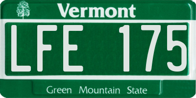VT license plate LFE175