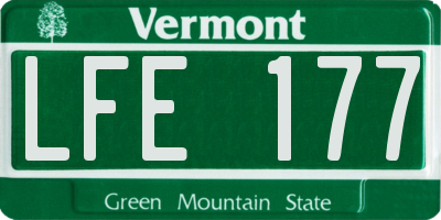 VT license plate LFE177
