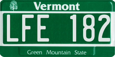 VT license plate LFE182
