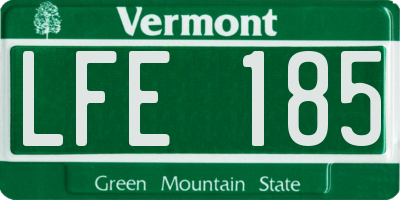 VT license plate LFE185