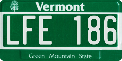 VT license plate LFE186