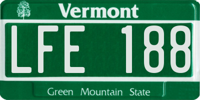 VT license plate LFE188