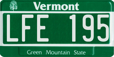 VT license plate LFE195