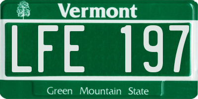 VT license plate LFE197